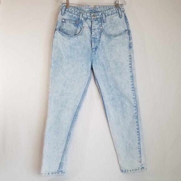 LA Gear Vintage Baggy Y2K Jeans High Rise Tapered SIZE 9 Light Wash Skater - Picture 1 of 14